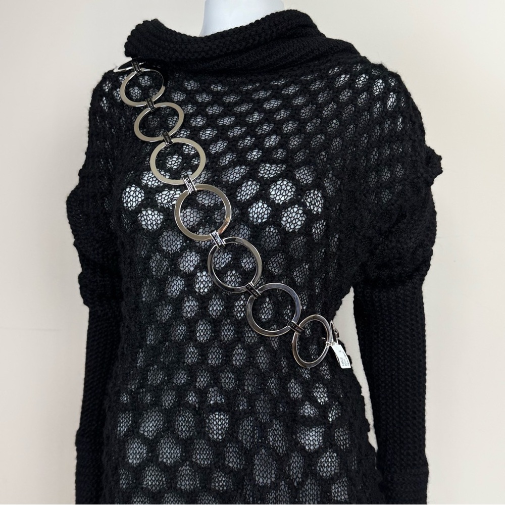 NWT St. John Silver Toned Circle Chain Link Belt Adjustable Accessory Metal - Picture 5 of 11
